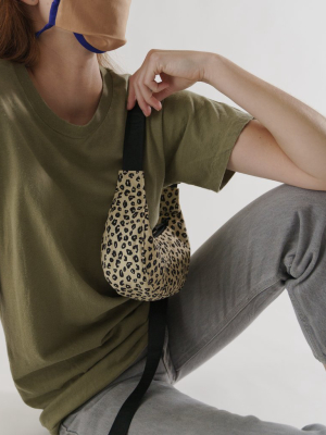 Mini Nylon Crescent Bag - Honey Leopard