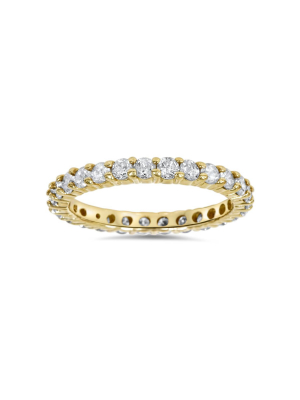 Pompeii3 1 1/2ct Prong Diamond Eternity Ring 14k Yellow Gold