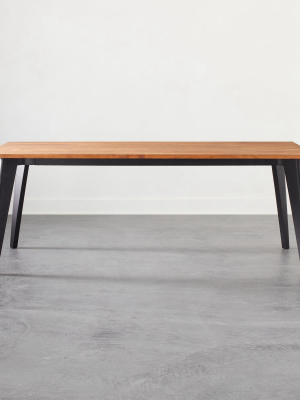 Harper Black Dining Table With Wood Top