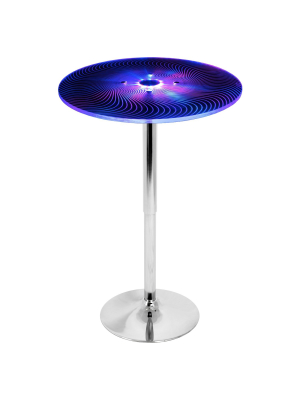 Spyra 23" Contemporary Adjustable Light-up Pub Table Clear Acrylic - Lumisource