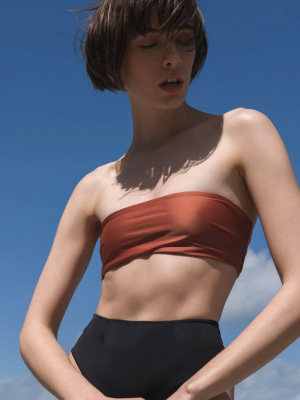 Marcella Bandeau Bikini Top - Mocca Orange