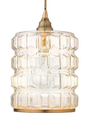 Jamie Young Madison Brass Pendant In Clear Glass