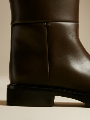The Derby Boot In Dark Brown Leather