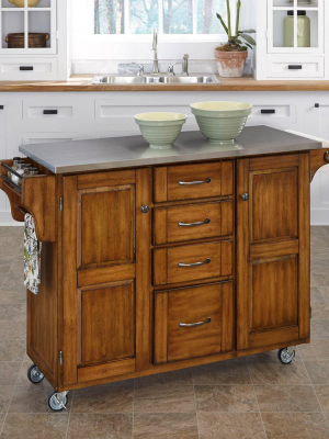 Kitchen Carts And Islands With Stainless Top Silver - Home Styles