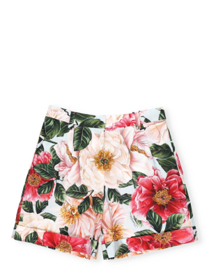 Dolce & Gabbana Kids Camellia Print Shorts