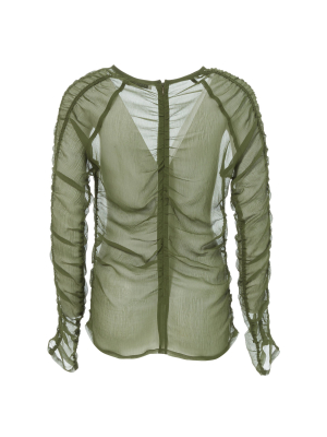 Shirred Silk Top