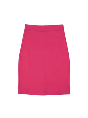 Three Bows Pencil Skirt - Fuchsia