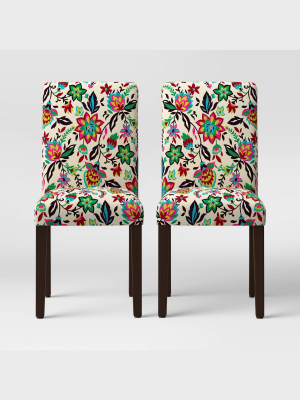 2pc Avington Print Dining Chair Folk Floral - Threshold™