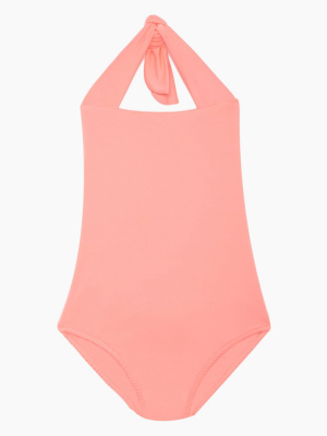 Layla Open Back One Piece Swimsuit (kids) - Salmon Pink