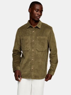 Olive Green Corduroy Overshirt