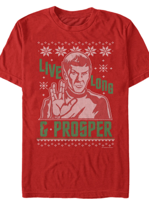 Men's Star Trek Ugly Christmas Spock T-shirt