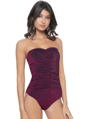 Pq Swim Garnet Ruched One Piece