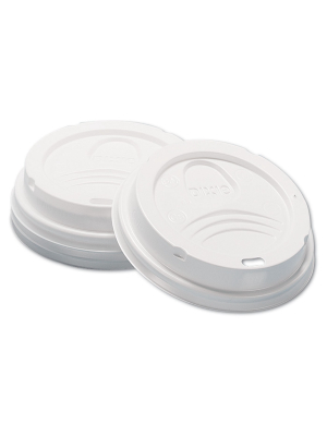 Dixie Dome Hot Drink Lids 8oz Cups White 100/sleeve 10 Sleeves/carton D9538