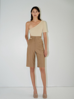 Deconstructed Tropical Wool Short Pant