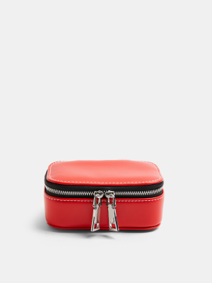 Red Large Zip Jewelry Box