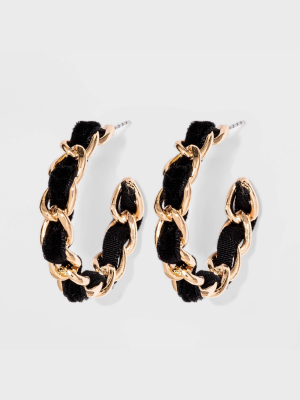 Velvet Ribbon Woven Hoop Earrings - A New Day™