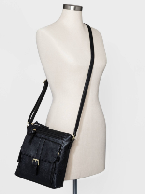 Bueno Zip Closure Crossbody Bag - Black