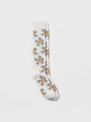 Women's Snow Monkey Knee High Socks - Xhilaration™ White 4-10