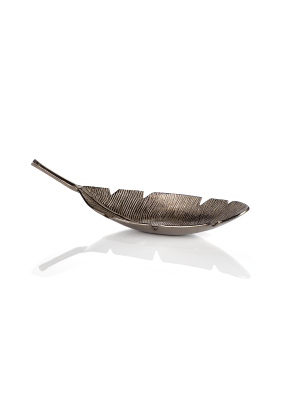 Palm Leaf Metal Decorative Tray