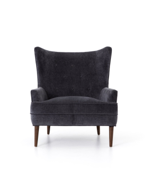 Clermont Chair In Charcoal Worn Velvet