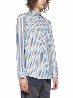 Etro Logo Embroidered Striped Shirt