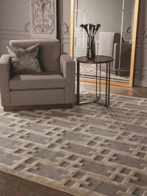 Global Views Link Gray/white Rug