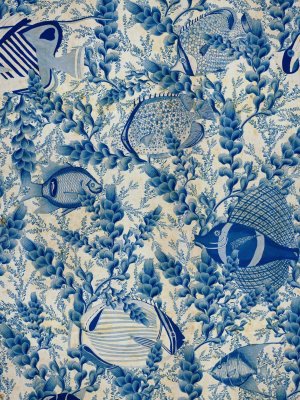 Aquarium Wallpaper In Indigo From The Sundance Villa Collection By Mind The Gap