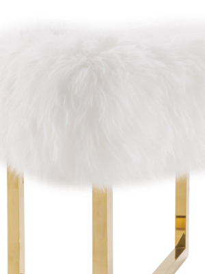 Carmelo Sheepskin Ottoman