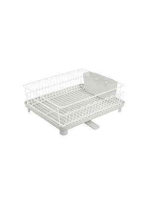 Mdesign Kitchen Dish Drying Rack With Swivel Spout, 3 Pieces