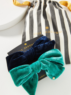 Lele Sadoughi Velvet Bow Barrette Set