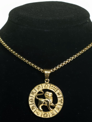 Dell Arte By Jean Claude Lion Zodiac Sign Pendant Necklace