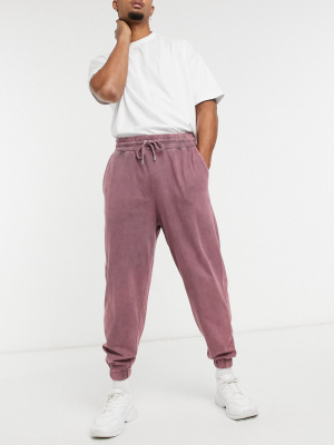 Asos Design Oversized Sweatpants In Acid Wash