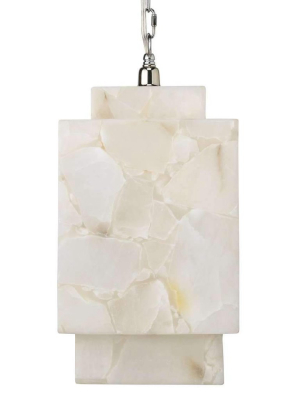 Borealis Cube Pendant In Alabaster