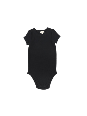 Lil Legs Ribbed Onesie - Black