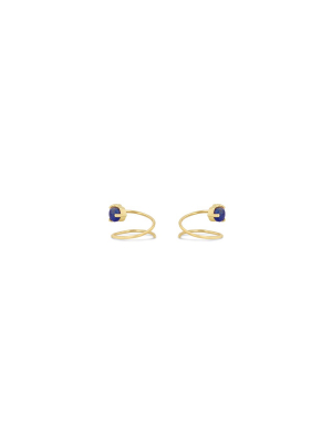 Petite Lapis Curl Earrings