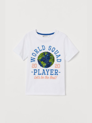 Reversible-sequin T-shirt