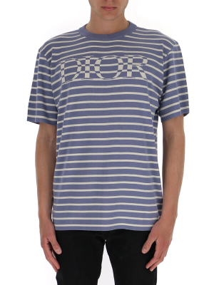 Dior Homme Logo Striped Oversized T-shirt