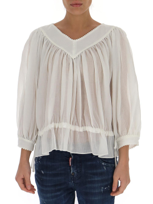 See By Chloé V-neck Ruched Blouse