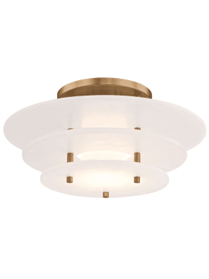 Gatsby Led Flush Mount Aged Brass