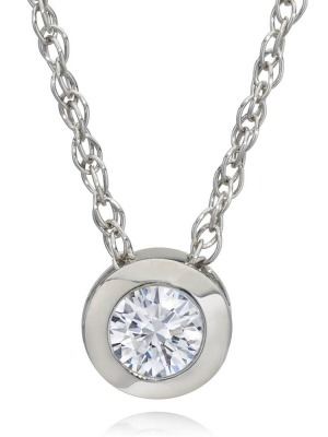 Pompeii3 1/3ct Bezel Solitaire Pendant 14k White Gold