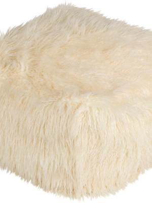 Kharaa Acrylic Pouf In White Color