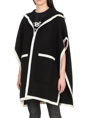 Burberry Logo Knit Hooded Cape