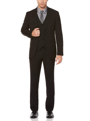Slim Fit Black Solid Suit