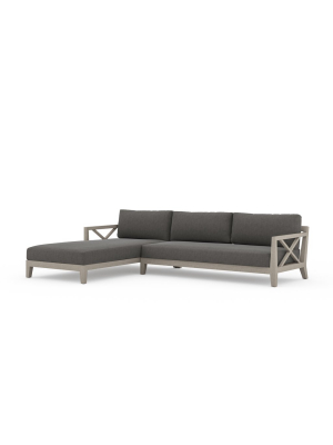 Huntington Two Piece Left-arm Sectional In Weathered Grey Teak