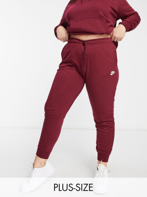 Nike Plus Essentials Sweatpants In Burgundy