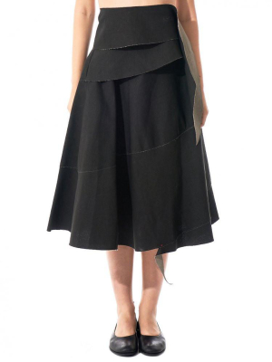 Wrap-tie Pleated Skirt (k300 Hcpr Black)