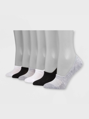 Hanes 6 Pack Women's Invisible Comfort Mid Sport Liner Socks