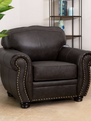 Marlow Top Grain Leather Armchair Brown- Abbyson Living