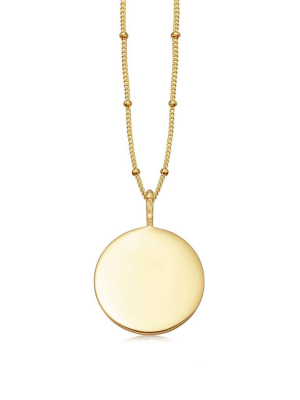 Engravable Large Round Disc Necklace