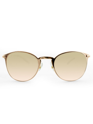 Women's Retro Browline Sunglasses - A New Day™ Gold